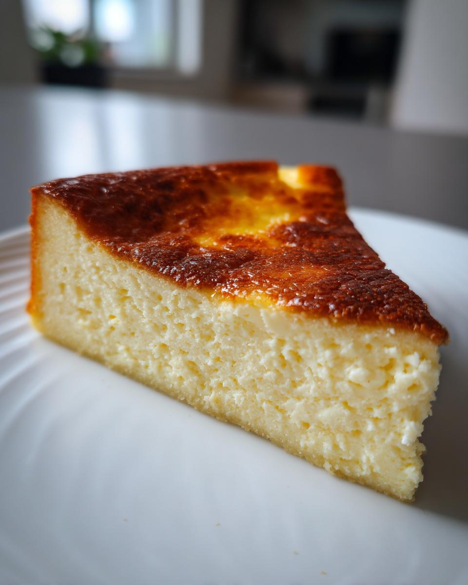A close-up slice of silky egg custard with a deeply caramelized, browned top crust.