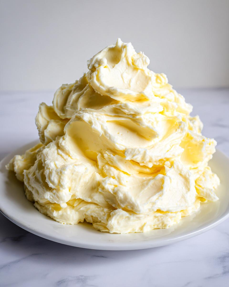 A tall, fluffy mound of rich, creamy mashed potatoes served on a white plate.