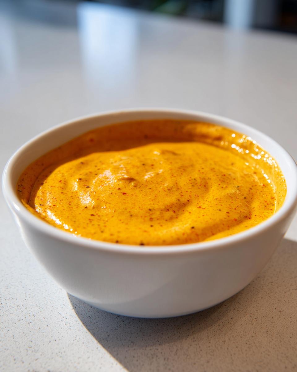 Close-up of a vibrant, creamy orange beer cheese dip served in a small white bowl.