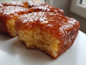 A close-up of a soft maple donut bar square with a thick, shiny maple glaze on top.