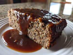 meatloaf with mushroom gravy - Featured